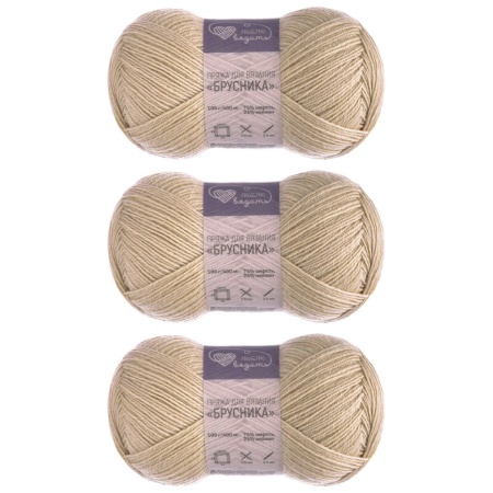 Пряжа Люблю вязать 'Брусника' носочная 100гр 400м (75% шерсть, 25% нейлон) (801 песочный)