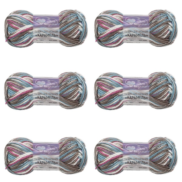 Пряжа Люблю вязать 'Карамель' 50гр 150м (100% акрил) (01 секционный)