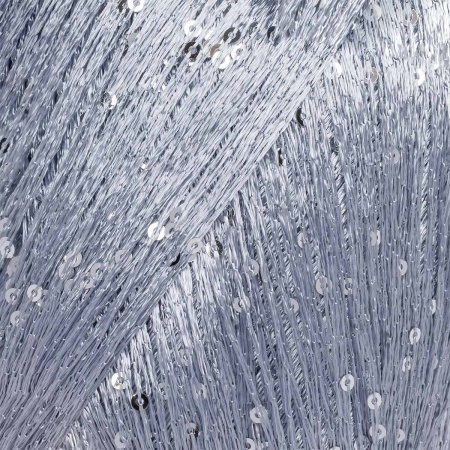 Пряжа Люблю вязать 'Пайетки' 50гр 260м (100% полиэстер) (072 серебро/серебро)