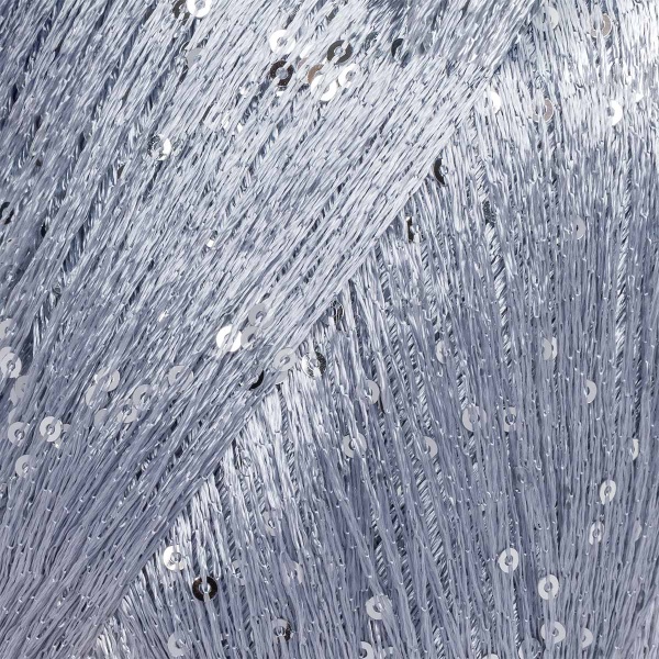 Пряжа Люблю вязать 'Пайетки' 50гр 260м (100% полиэстер) (072 серебро/серебро)