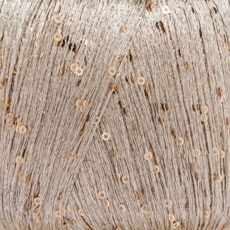 Пряжа Люблю вязать 'Пайетки' 50гр 260м (100% полиэстер) (147 темное золото/золото)