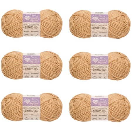 Пряжа Люблю вязать 'Фитнес 100' 50гр 100м (100% Полиэстер) (818 капучино)