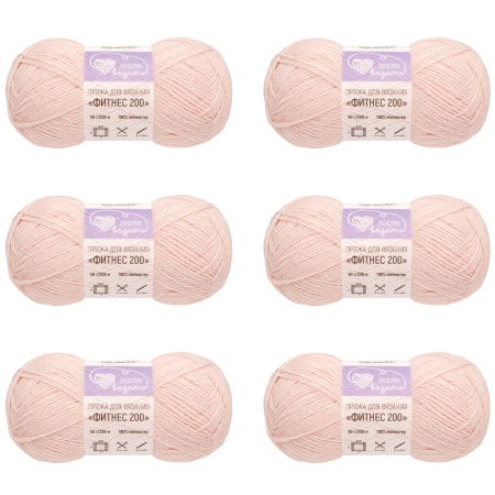 Пряжа Люблю вязать 'Фитнес 200' 50гр 200м (100% полиэстер) (103 светло-розовый)