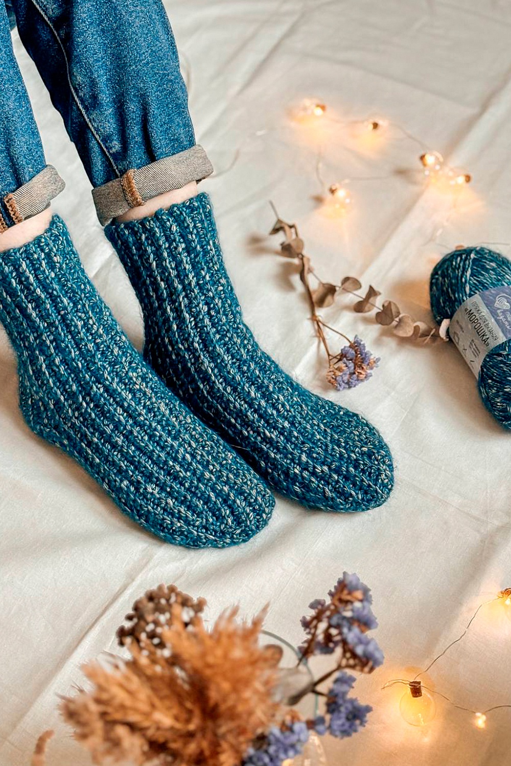 Мастер-класс: "Уютные носочки из меланжевой пряжи" | Вяжем крючком