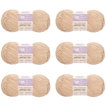 Пряжа Люблю вязать 'Фитнес 100' 50гр 100м (100% Полиэстер) (808 серо-бежевый)