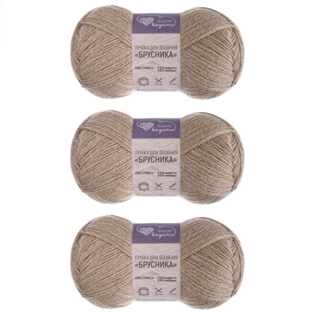 Пряжа Люблю вязать 'Брусника' носочная 100гр 400м (75% шерсть, 25% нейлон) (818 бежевый)