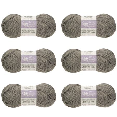 Пряжа Люблю вязать 'Фитнес 100' 50гр 100м (100% Полиэстер) (966 темно-серый)