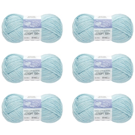 Пряжа Люблю вязать 'Спорт 100' 50гр 100м (80% акрил, 20% полиэстер) (517 голубой)