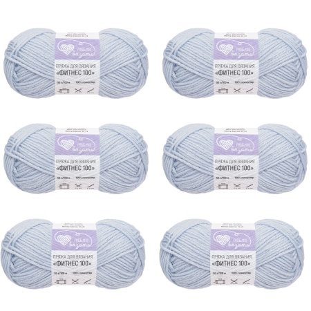 Пряжа Люблю вязать 'Фитнес 100' 50гр 100м (100% Полиэстер) (555 голубой)